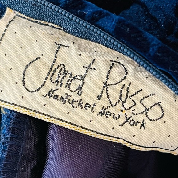 Vintage Janet Russo Velvet Party Dress 1990s Made in USA, Blue Modern size 6-8 - Picture 8 of 9